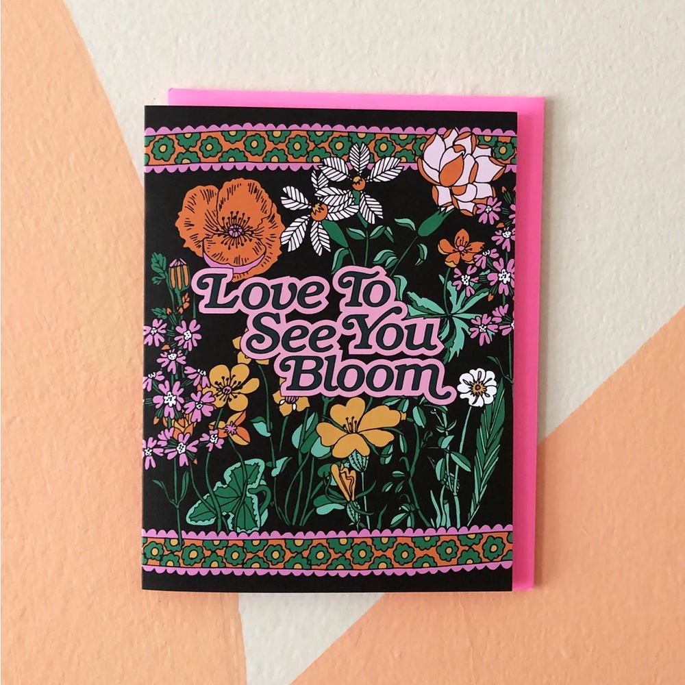 "Love To See You Bloom" Ash & Chess Pride Friend Graduation LGBTQ+ Greeting Card
